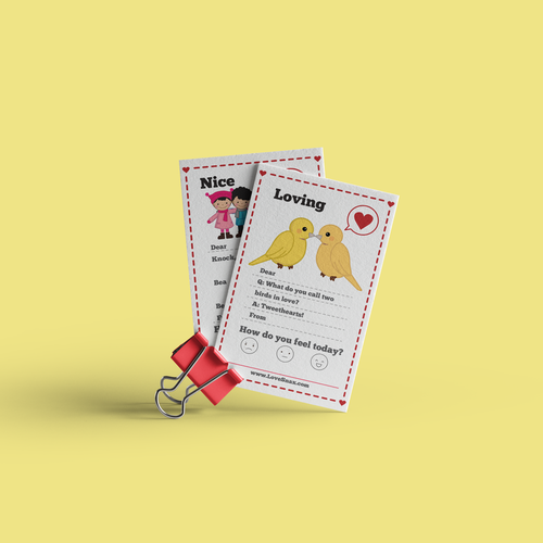 Valentine design with the title 'Characters Valentine's Card Design for Children'