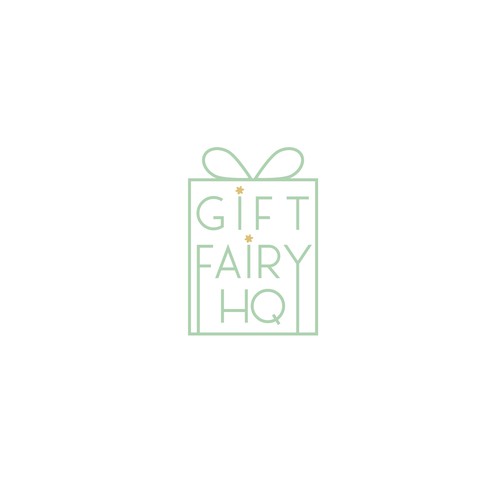 Aqua logo with the title 'Logo for Gift Fairy HQ -  "magical" gift wrapping service'