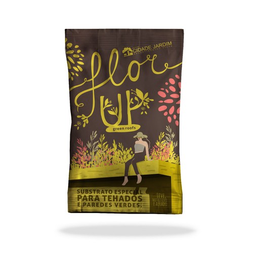 Flower label with the title 'florUP'