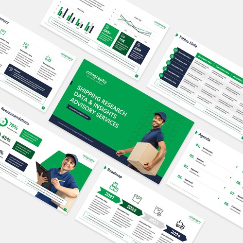 Shipping design with the title 'Colorgraphy Powerpoint Template'