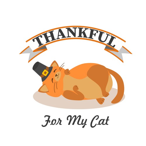 Cat t-shirt with the title 'Thankful for my cat'