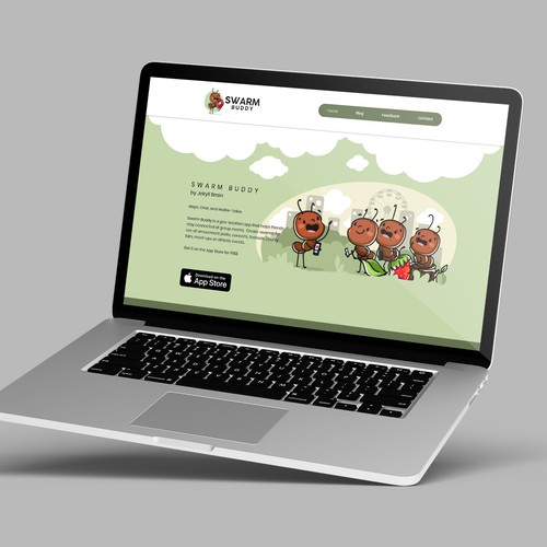 Ant design with the title 'Website design for a mobile app'