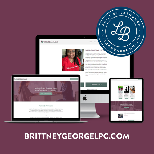 Therapy website with the title 'BRITTNEY GEORGE | Licensed Professional Counselor'