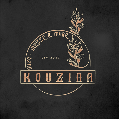 Flower shop logo with the title 'Logo Design for Kouzina Brand'