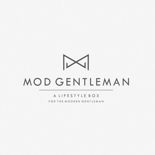 Bow design with the title 'Logo for lifestyle mounthly subscription for the modern gentleman'