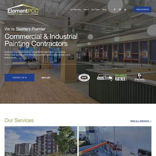 Painting design with the title 'Commercial & Industrial Painting Contractor Website on Squarespace'