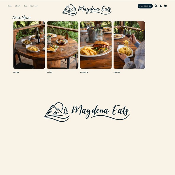 Art logo with the title 'Maydena Eats'