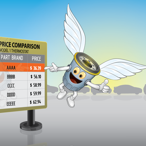 Creative illustration with the title 'Help Online Parts with a new illustration'