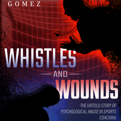 Digital art book cover with the title 'Whistles and wounds book cover proposal '