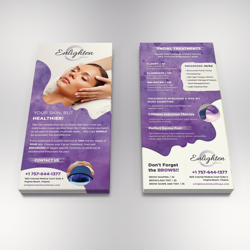 Rack card design with the title 'Rack card for beauty salon'