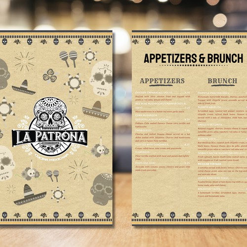 Mexican restaurant design with the title 'Menu Mexican Restaurant '