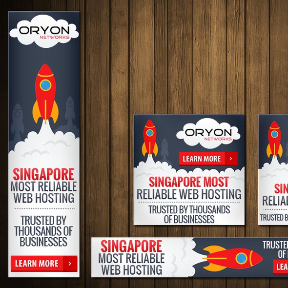 Cloud computing design with the title 'Create Web Ads for Oryon Networks cloud hosting'