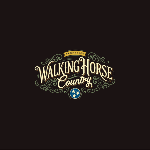 CorelDRAW design with the title 'Walking Horse Country'