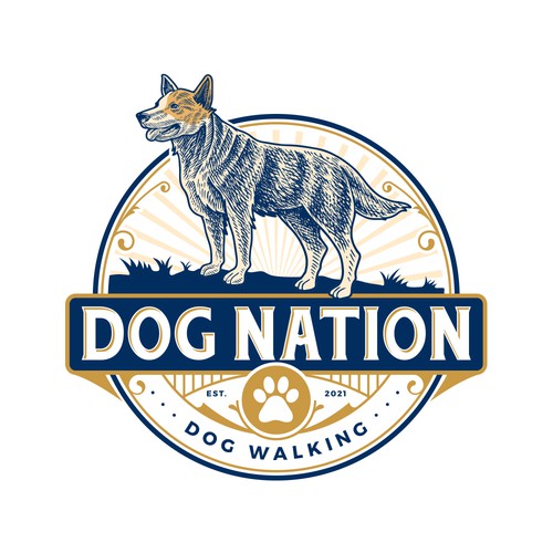 Paw logo with the title 'Dog Nation'