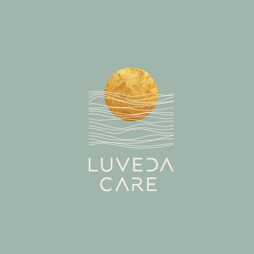 Gold circle logo with the title 'Logo concept for cosmetics brand'