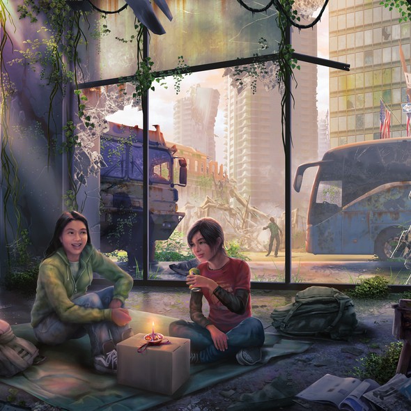 Horror illustration with the title 'Fanart of The Last Of Us #1'