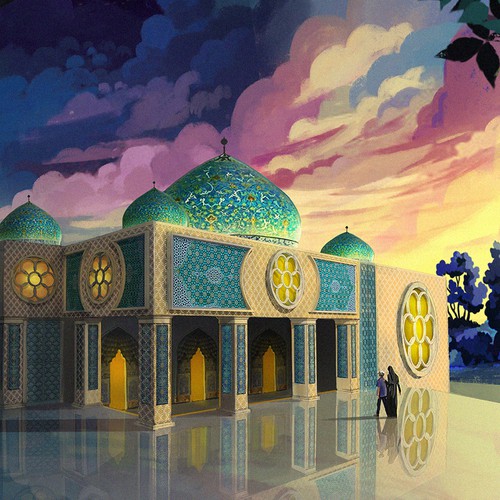 Architecture illustration with the title 'Concert hall'