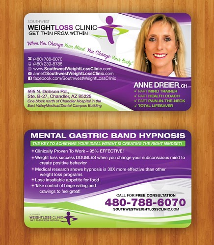 Advertising design with the title 'Business Card for Weightloss Clinic'