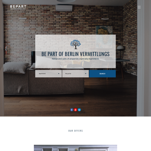 White website with the title 'Real state consulting in Berlin'