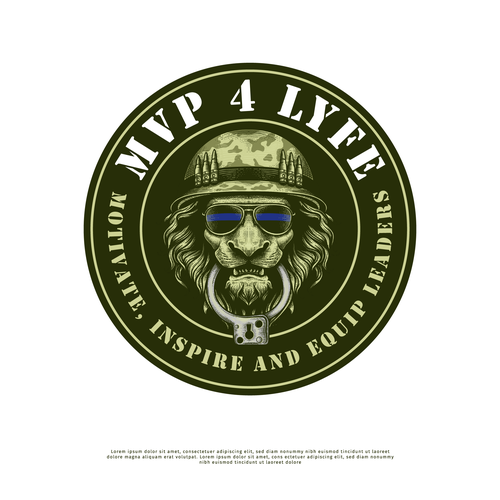 Army design with the title 'MVP 4 LYFE Badge logo'