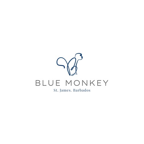 Monkey brand with the title 'Minimalist abstract logo concept for luxury hotel in the caribbean'