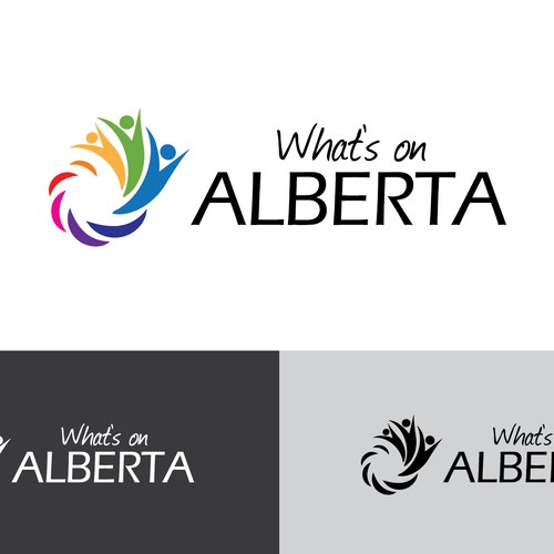 Multicolor logo with the title 'Logo concept for - What's on Alberta'