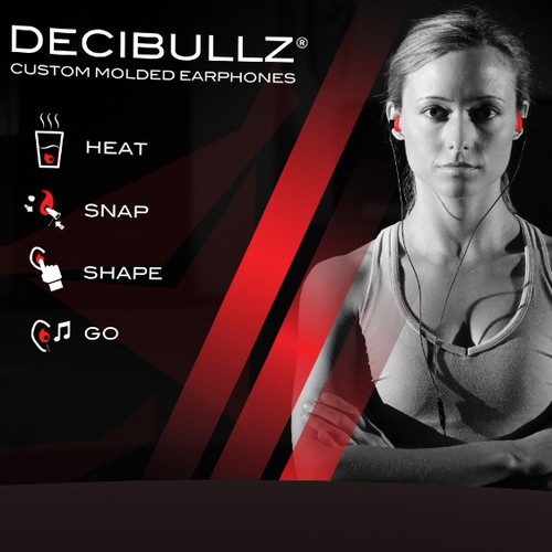 Earphone design with the title 'Backdrop for Trade Show'