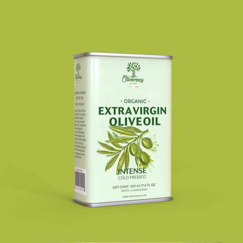 Oil label with the title 'olive oil'