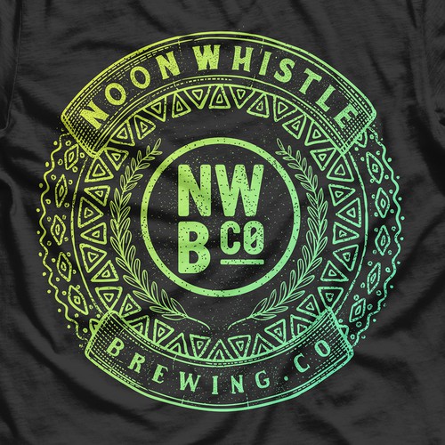 Geometric t-shirt with the title 'Noon whistle Brewing co T shirt'