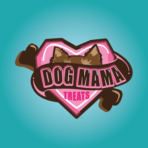 Bone logo with the title 'Dog Mama Treats'