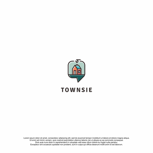 Web logo with the title 'Flat Style Logo for Townsie'