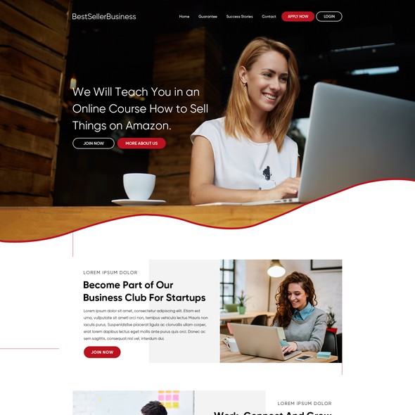 Club website with the title 'BestSellerBusiness'