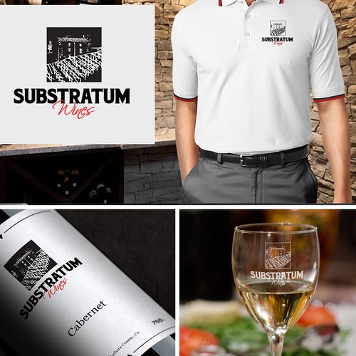 Grape logo with the title 'Substratum Wines'