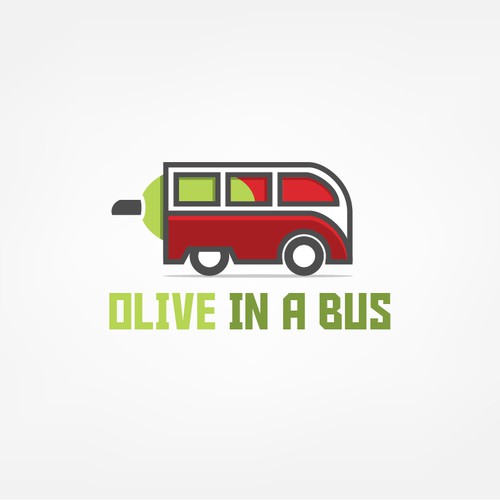 Bus logo with the title 'Olive in a Bus - Logo Design'