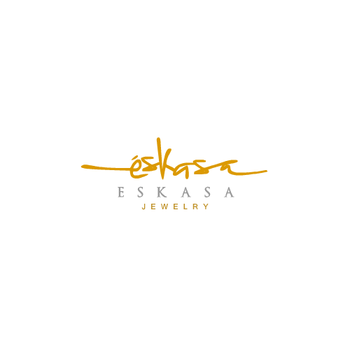 Gold jewelry logo with the title 'Logo design for creative webshop eSKasa'