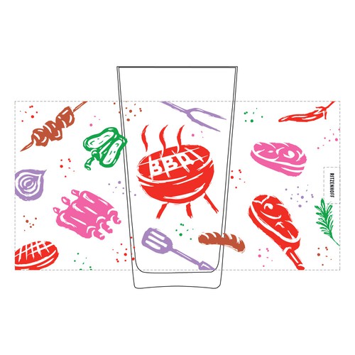 Vegetable artwork with the title 'BBQ glasses illustration'