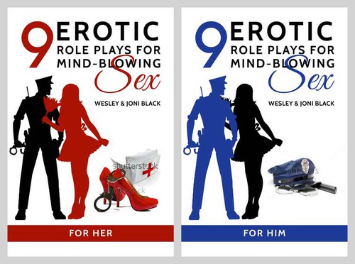 Erotic book cover with the title '9 Erotic Role Plays For Mind-Blowing Sex by Wesley & Joni Black'