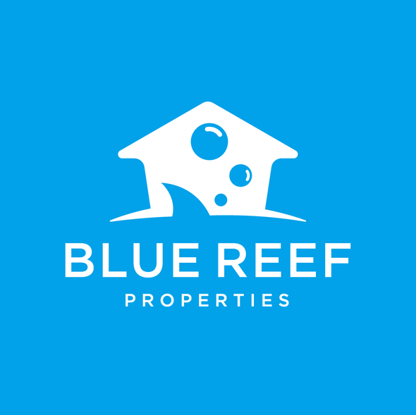 Fin logo with the title 'Logo designs for Blue Reef Properties.'