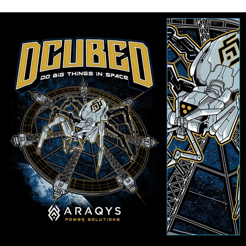 Illustrated t-shirt with the title 'DCUBED t shirt design'