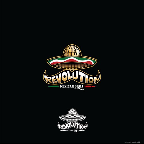 Mexican restaurant design with the title 'Revolution '