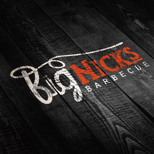 BBQ brand with the title 'Big Nick's BBQ Restaurant Logo'