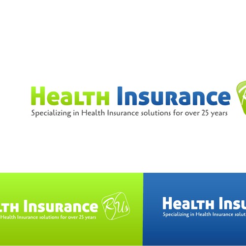 Serious logo with the title 'New logo wanted for Health Insurance R Us'