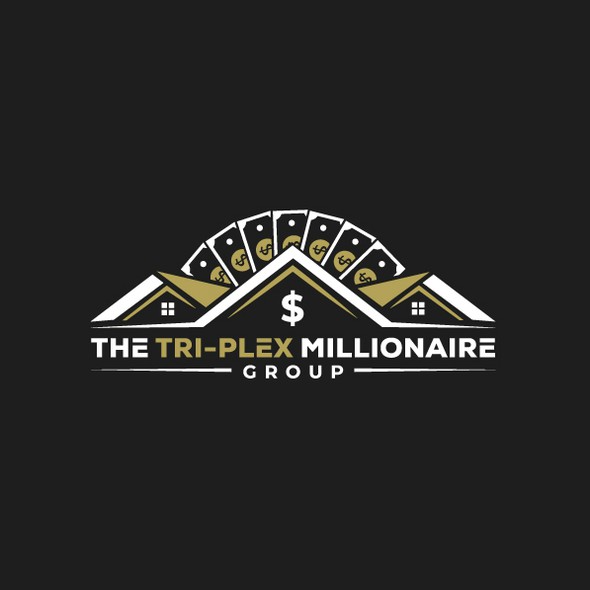 Money design logo with the title 'THE TRI-PLEX MILLIONAIRE LOGO'