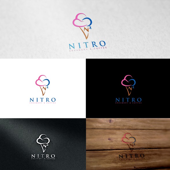 Nitrogen logo with the title 'Nitro Creamery & Coffee'