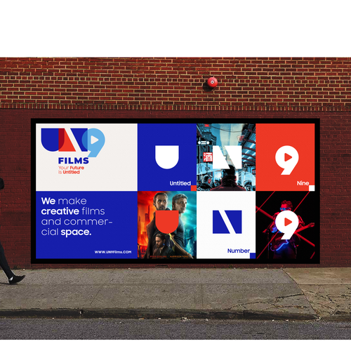 Film brand with the title 'UN9 Films Logo Design'