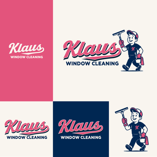 Clean design with the title 'Fun Yet Professional Design for KLAUS WINDOW CLEANING'