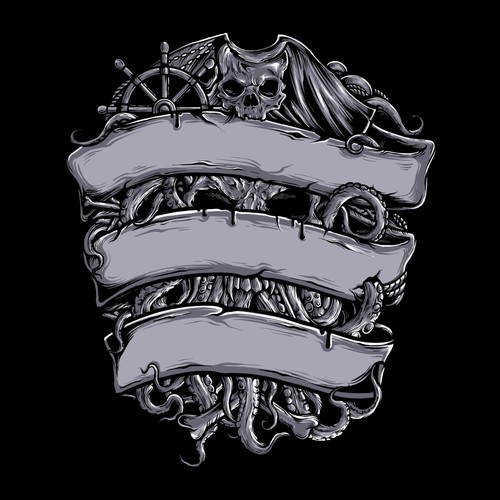 Pirate t-shirt with the title 'T-shirt Design illustration'