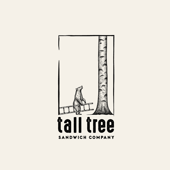 Sandwich shop logo with the title 'Tall Tree Sandwich Company logo design'