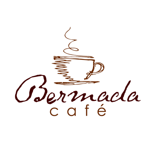 Coaster logo with the title 'cafe' - coffee shop - sketchy minimal'