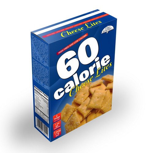 Cheese packaging with the title 'Product packaging for FiberGourmet'